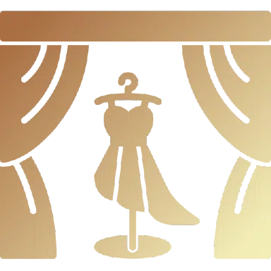 Icône de présentation de robe de soirée sur scène